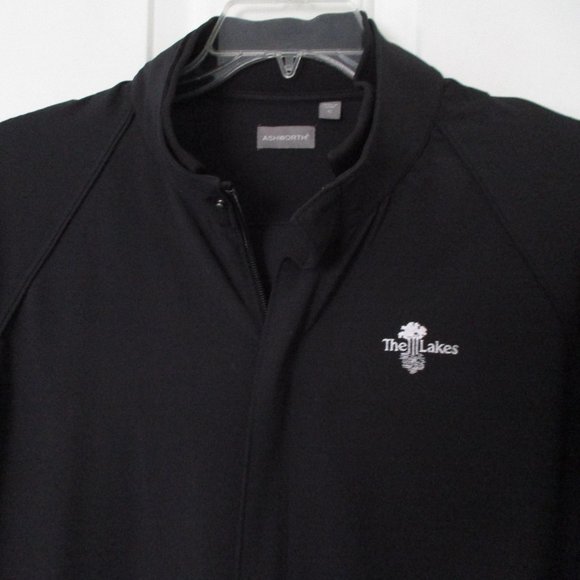 Ashworth Mens L/S The Lakes Golf Club Black Full Zip Windbreaker NWOT - Large - Picture 2 of 3